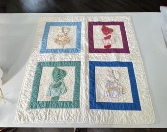 Trapunta vintage Sun Bonnet Sue, formato da grembo