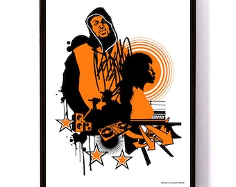 Hip Hop, art print, giclee print, wall art, hip-hop, rap, yellow and black, wall print