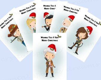 Walking Dead Christmas cards, Christmas gift idea, walking dead character, Zombie, Fandom, TWD, Christmas zombie, DISCOUNT AVAILABLE