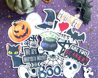 Halloween Large Stickers, vinyl stickers, witch, trick or treat, cauldron, The Craft quote, pentagram, horror, spooky, creepy, cute stickers