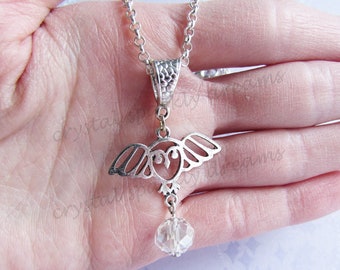 Het Labyrint Zilveren ketting met Faceted Cut Glass kraal, handgemaakte, zilveren Tibetaanse charme, Made to Order, Hoggle, Worm, Film Memorabilia