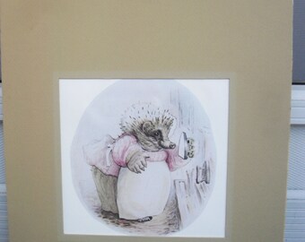 Mrs. Tiggy Winkle with Iron in Hand-Matted Art