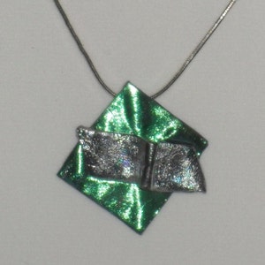 SALE-Green, blue, and purple art plastic pendant
