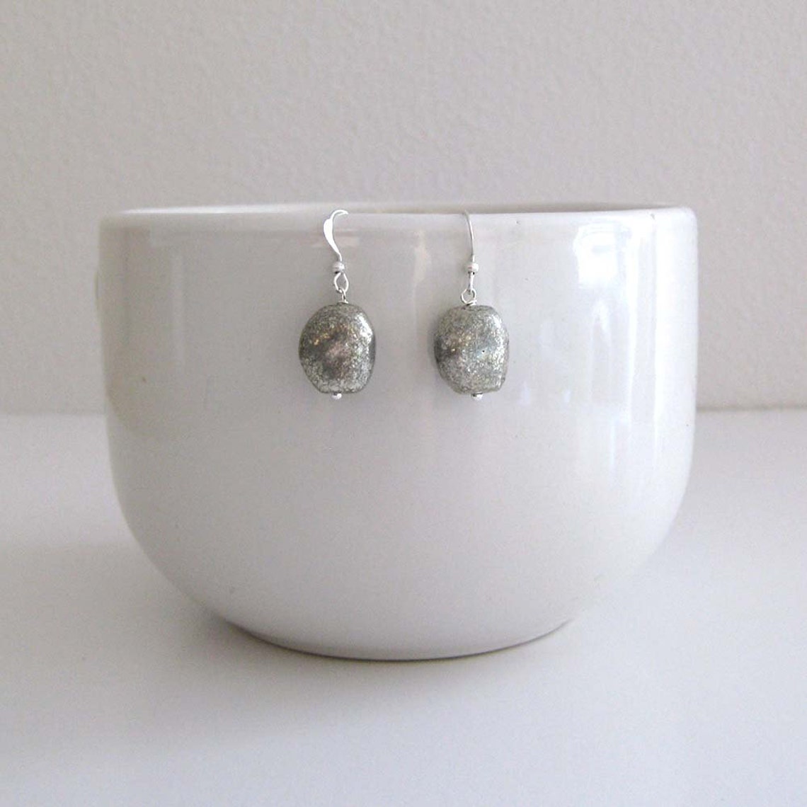 Silver Nugget Earrings Etsy