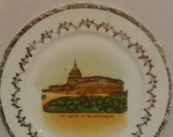 Gorgeous Vintage Souvenir Plate-The Capital at Washington DC