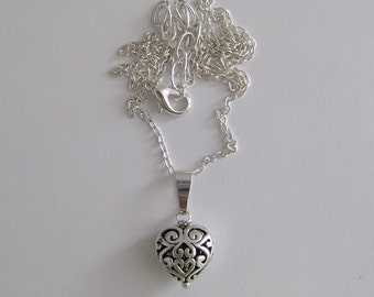 Silver Filigree Celtic Heart Necklace