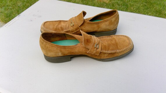 Man's Vintage Tan Suede Slip-On Loafers - image 5