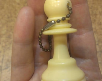 White or Black Chess Bishop Keychain