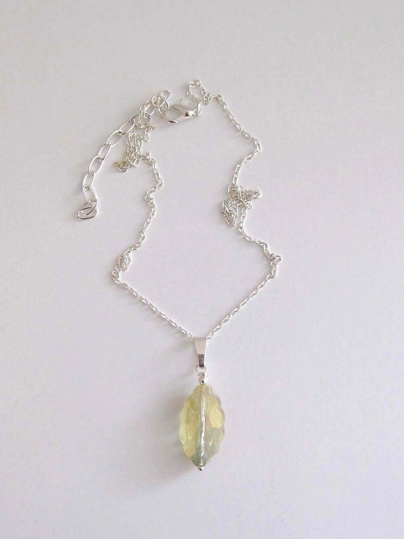 Light Yellow Crystal Necklace Etsy