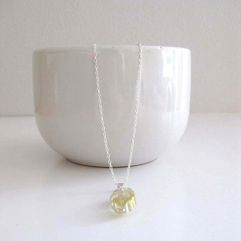 Light Yellow Crystal Necklace Etsy