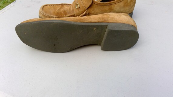 Man's Vintage Tan Suede Slip-On Loafers - image 3