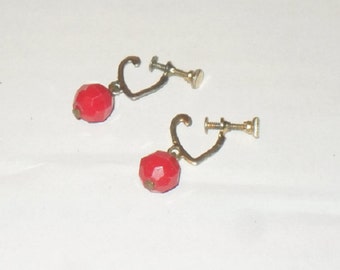 Sweetheart earrings-Clip (screw back)