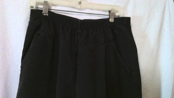 High-Waisted (Elastic Waisted) Black Vintage Jean… - image 3