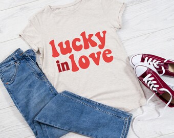 Lucky In Love Valentine SVG , Retro Valentine SVG