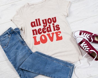 All You Need is Love Valentine SVG , Retro Valentine SVG