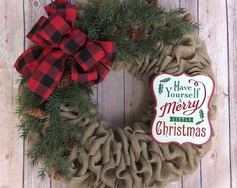 burlap christmas wreath buffalo plaid wreath farmhouse wreath rustic wreath burlap wreath merry christmas christmas sign - Christmas Burlap burlap christmas wreath buffalo plaid wreath farmhouse wreath rustic wreath burlap wreath merry christmas christmas sign - Christmas Burlap