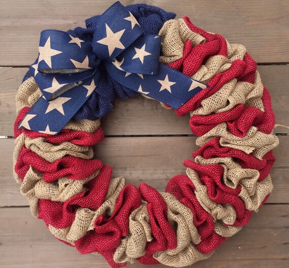 Wreath For Front Door Patriotic Wreath Memorial Day Wreath Etsy