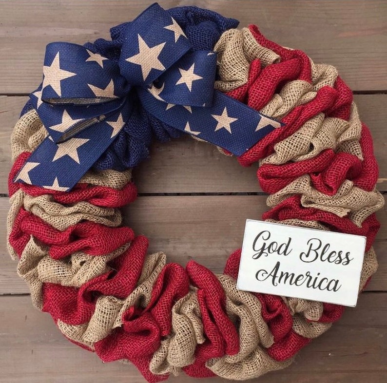 INDEPENDENCE DAY WREATH -July Fourth Wreath ~ Patriotic Door Wreath~ Memorial Day Door Decor~Military Wreath ~Front Door Decor Wreath ~