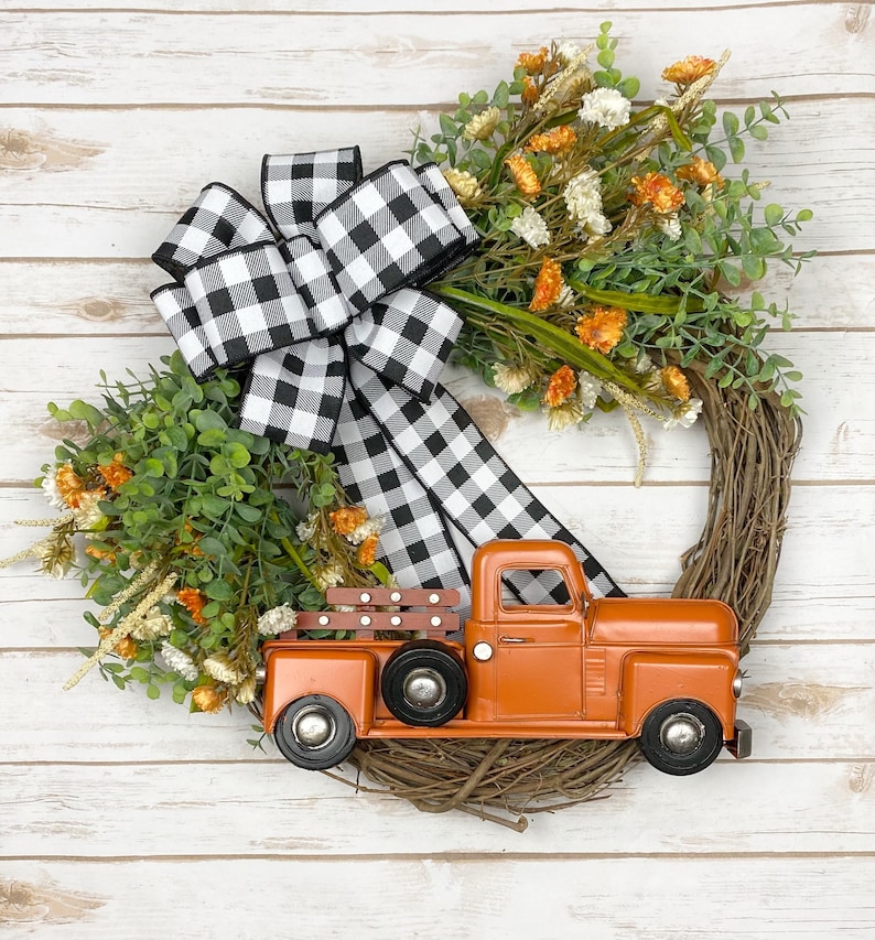 fall farmhouse wreaths for the front door