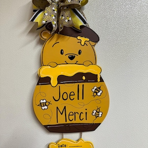 Pooh Honey Pot Hospital/Birth Announcement Doorhanger