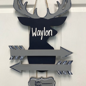 Deer head nursery/hospital door hanger