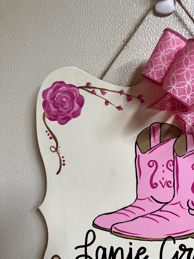 Cowgirl/cowboy Hospital Birth Announcement Door Hanger - Etsy
