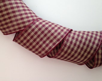 burgundy gingham school dress