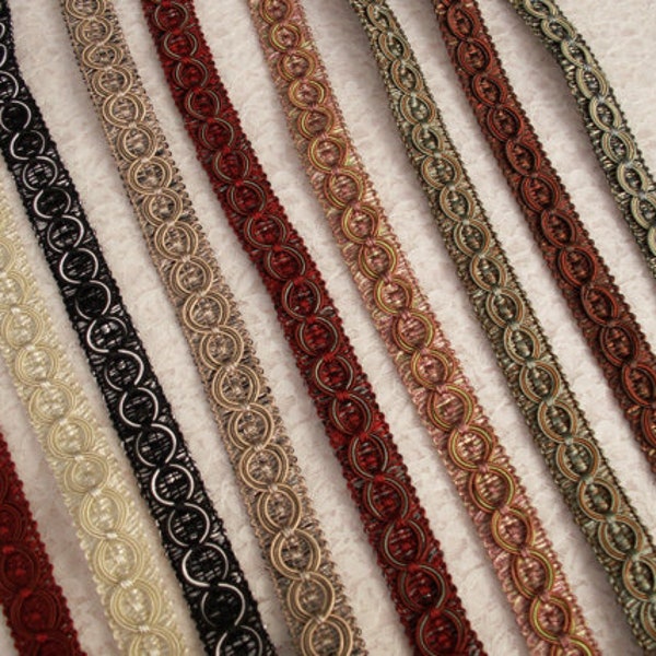 Woven Circle Braid Trim, 3/4" Wide, 2 YARDS, Trim for Home Decor, Upholstery, Decorative Pillows, Costumes, Passementerie Trim