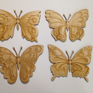 Wooden Butterfly, Laser Cut and Engraved Wood Shapes, Wood Cutouts, Home Decor,  Nature Wall Art, Wreath Decor, Wood Butterflies