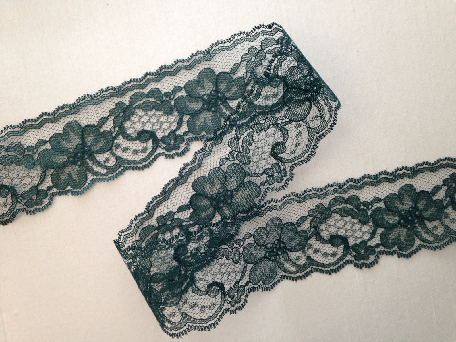 Hunter Green Lace Trim 2 Wide 10 YARDS Apparel Etsy