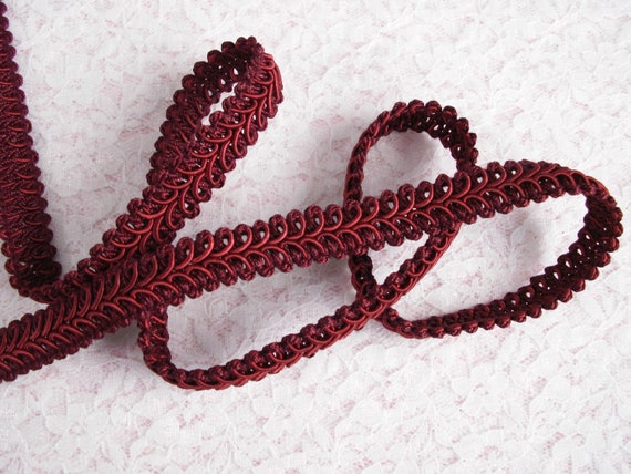 Burgundy Woven Braid Gimp Trim 1 2 Wide Home Decor Etsy