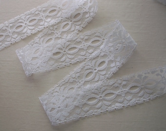 White Beading Lace Trim for Lingerie, Apparel, Bridal Accessories, Invitations, Favors, Scrapbooking, Doll Clothes, 5 YARDS