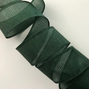 Dark Green Satin Ribbon, Quality Forest Green Double Faced Satin