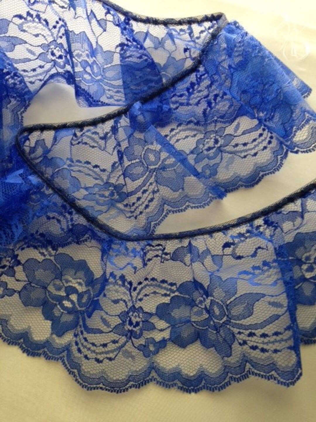 Scallop Ruffle Edge Royal Blue Ruffled Scalloped Edge Lace Trim, 4
