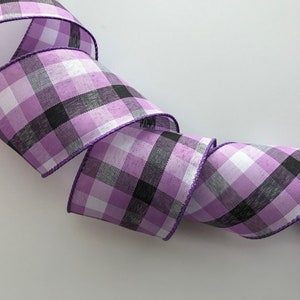 Purple Ribbon, 1 1/2 Wide, Wired Ribbon for Wreaths, Bows, Gift