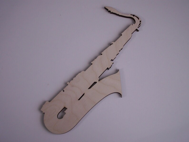 Wooden Saxophone Laser Cut Wood Shapes Jazz Decor Music Etsy