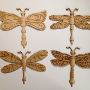 Wooden Dragonfly, Laser Cut and Engraved Wood, Home Decor,  Nature Wall Art, Wreath Decor, Wood Dragonflies