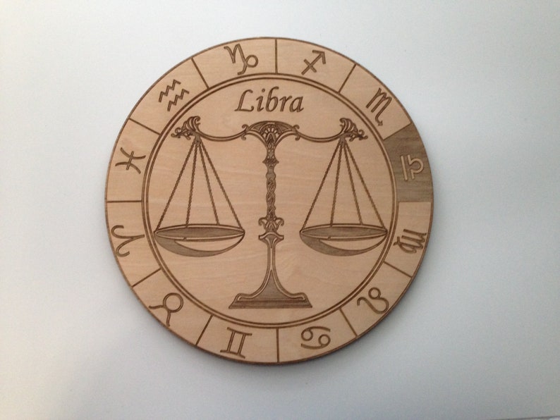 Wooden Zodiac Signs Laser Cut and Engraved Wood Astrology Etsy