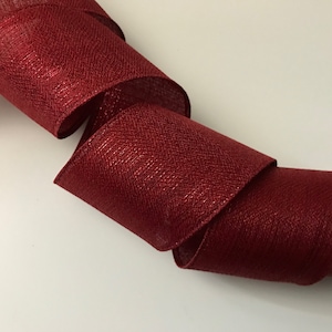 Christmas Ribbon, Burgundy Sparkle, 2 1/2&quot; Wide, Wired Ribbon for Wreaths, Bows, Gift Baskets, Swags, Garlands, Holiday Home Decor, 5 YARDS