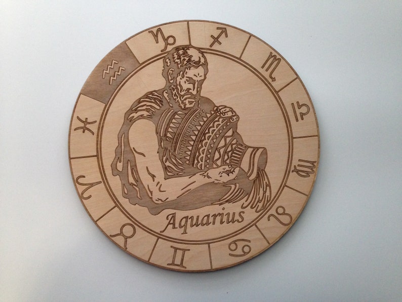 Wooden Zodiac Signs Laser Cut and Engraved Wood Astrology Etsy