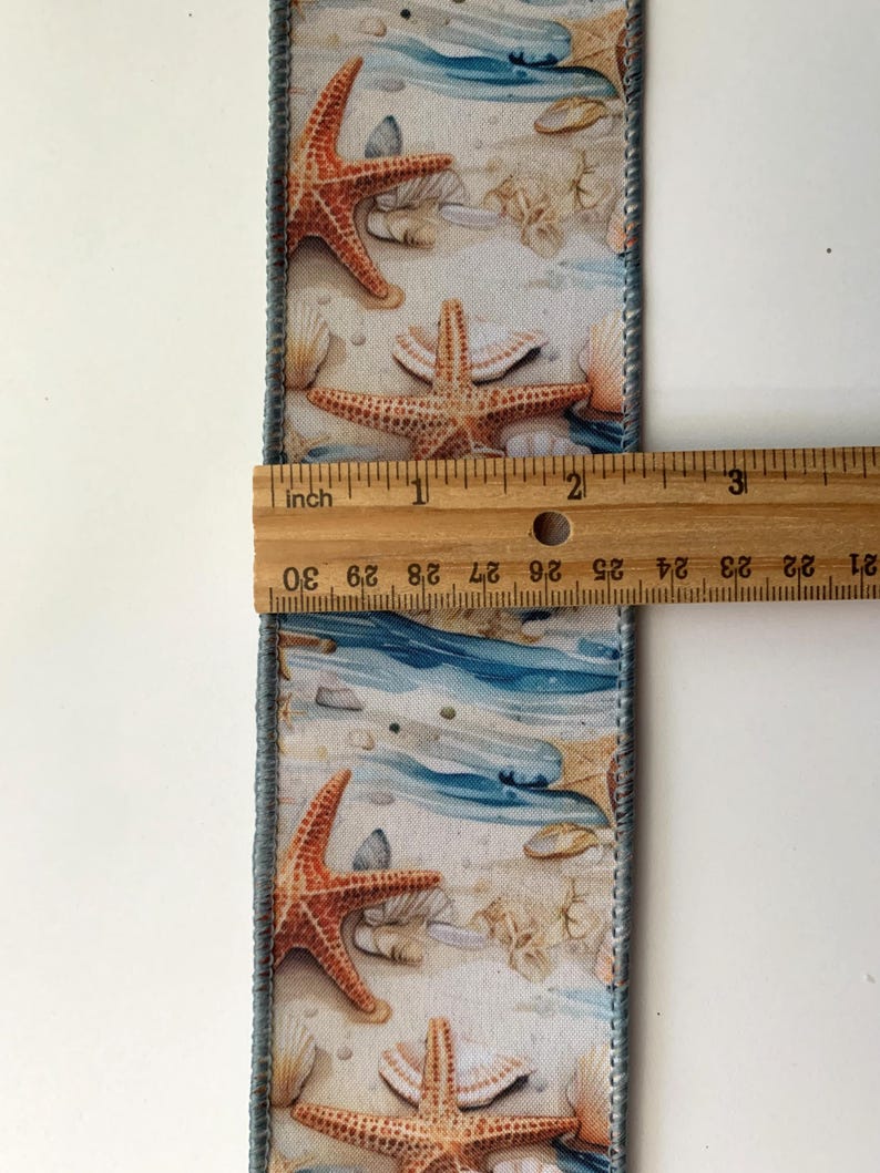 Shell Ribbons Shells and Starfish Ribbon, 2 1/2