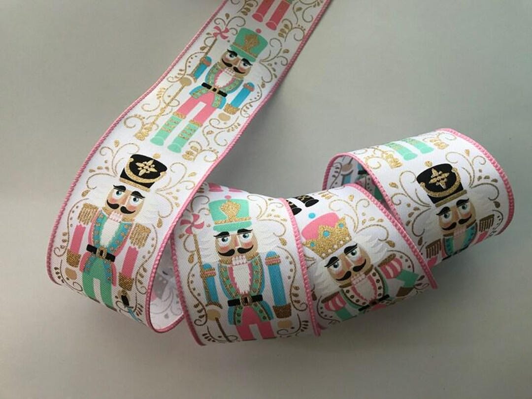 Nutcrakrt Ribbon Christmas Nutcracker Wired Ribbon, 2 1/2
