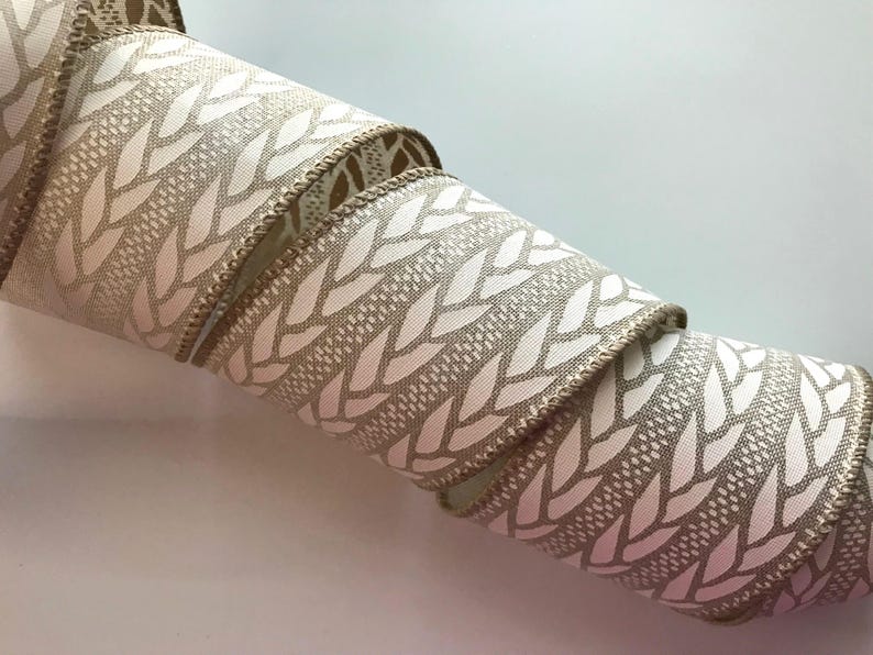 Beige and Cream Rope Design Ribbon, 2 1/2