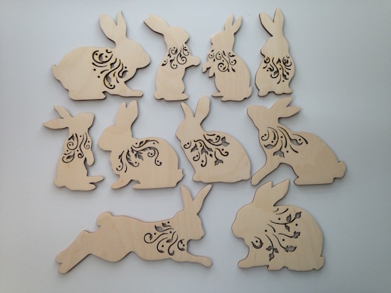 3D Ornament Bunny 7 Pieces Laser Cut Out Unfinished ORN193 3D Ornament Bunny 7 Pieces Laser Cut Out Unfinished ORN193