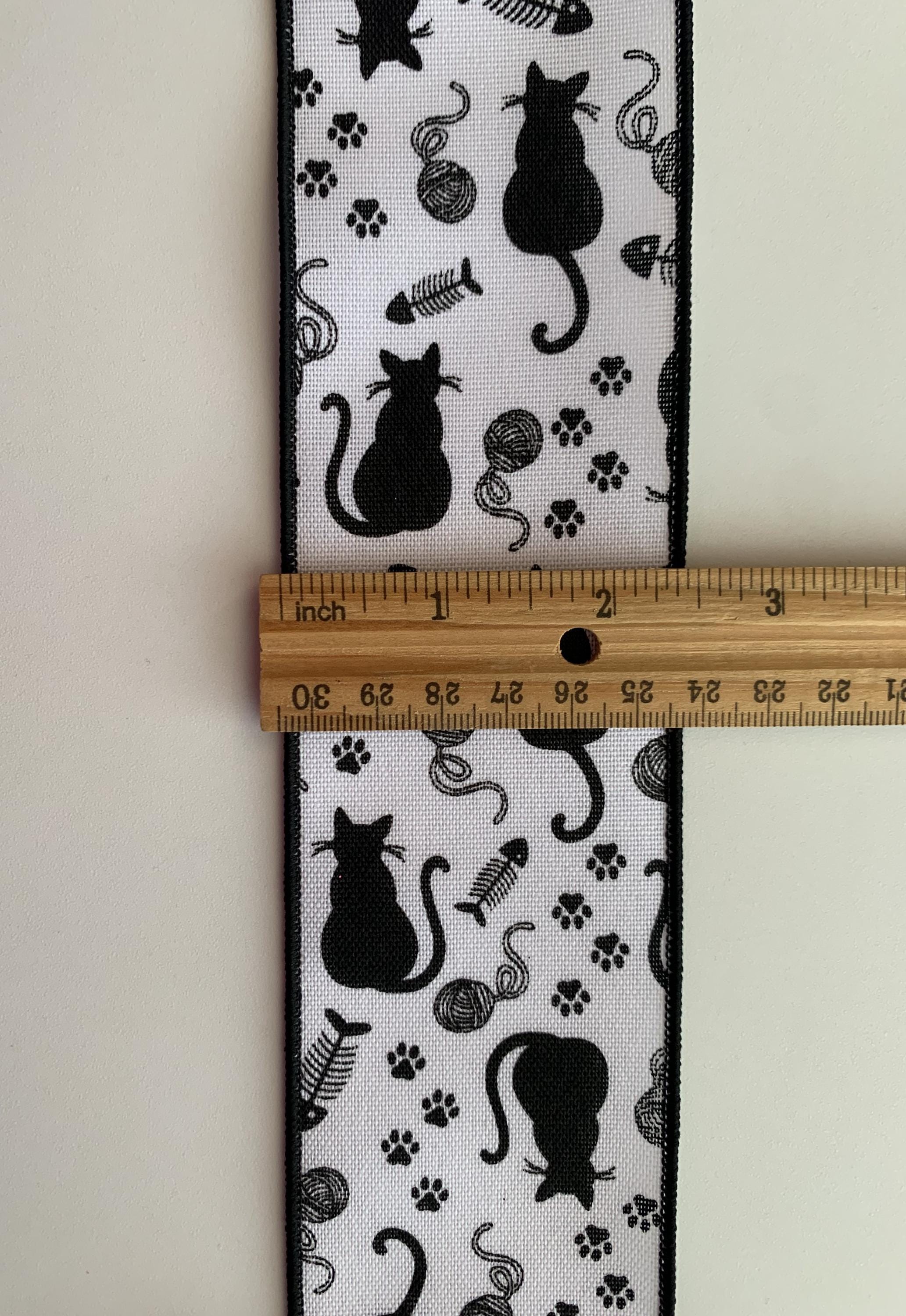 Black Cat Silhouettes Ribbon, 2 1/2