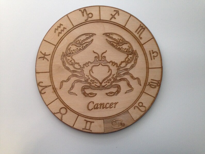 Wooden Zodiac Signs Laser Cut and Engraved Wood Astrology Etsy
