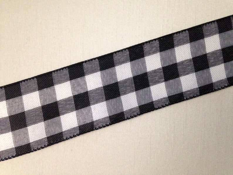 Black and White Buffalo Plaid Wired Ribbon 2 1/2 Wide | Etsy
