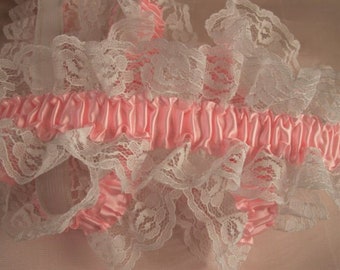 White Elastic Ruffled Lace with White Ribbon Lace for Garters Burlesque Bridal Accessories Lingerie Prom Costumes Apparel