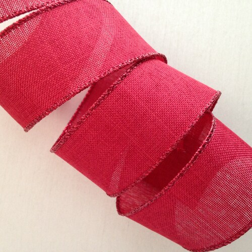 ASSORTED BURGUNDYS 2 1/2"  WIRE RIBBON 5 YARDS XMAS,CRAFTS,BOWS 