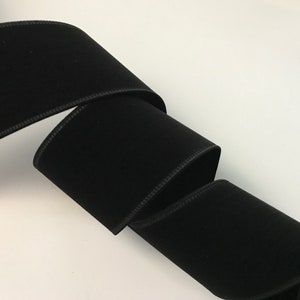 Black Velvet Ribbon, 2 1/2" Wide, Wired Edge Ribbon for Wreaths, Bows, Gift Baskets, Home Decor, Christmas Ribbon, 5 YARDS